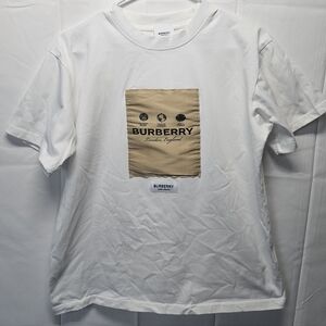 Burberry White and Tan Logo Tee